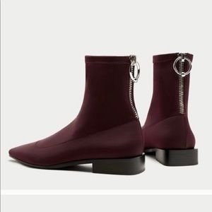 Zara plum sock boots